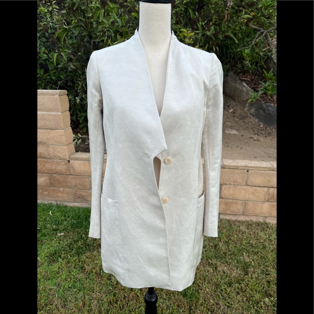 Gentryportofino Linen Blazer Jacket White Cream Made in Italy Luxury Designer